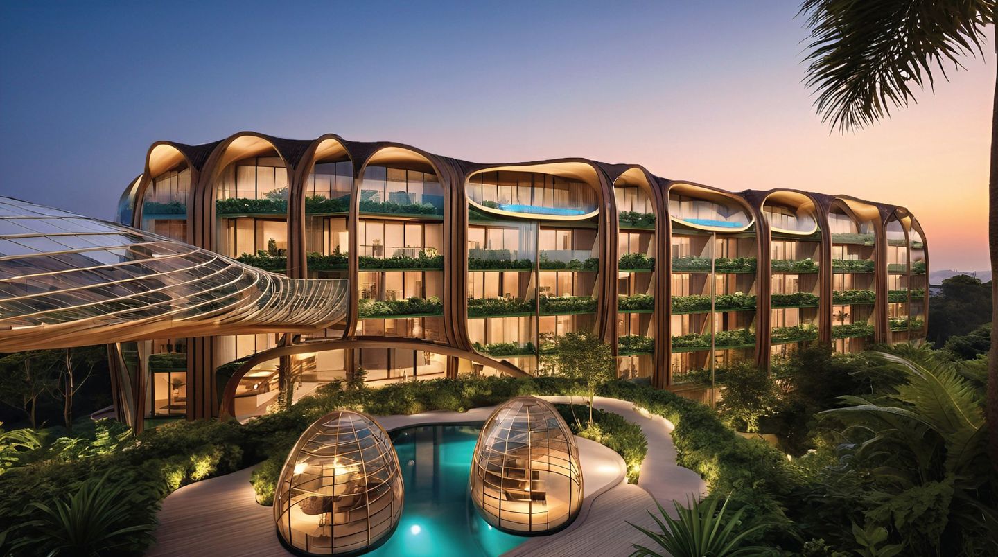 ELLE Resort and Beach Club at dusk, artist impression